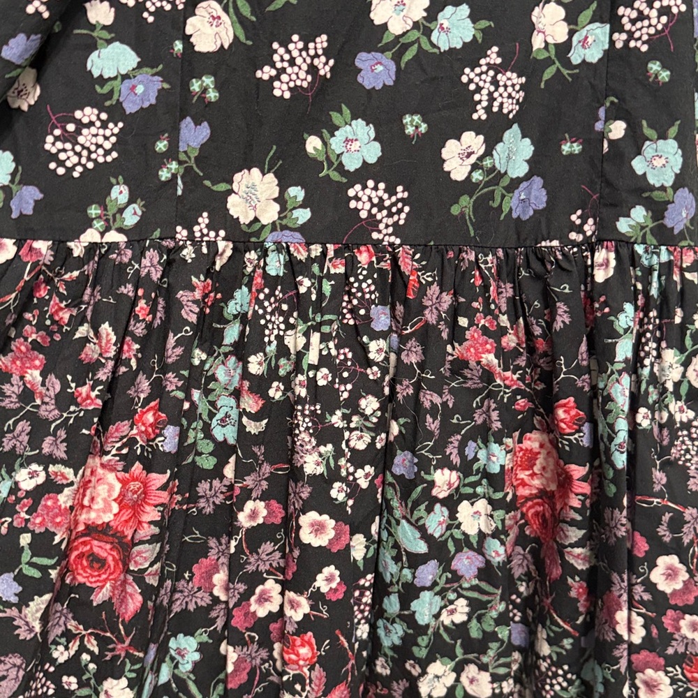 LoveShackFancy Lais Mixed Floral Puff Sleeve Midi Dress - W 8 - Picture 7 of 10